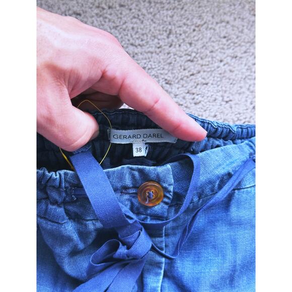 Gerard Darel Cylinia Relaxed Straight Leg Jeans 8 Tall Drawstring Waist 36" Boho - Picture 7 of 9